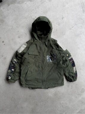 Vintage 00s Reversible Hooded Camo Full Zip Up Jacket - S